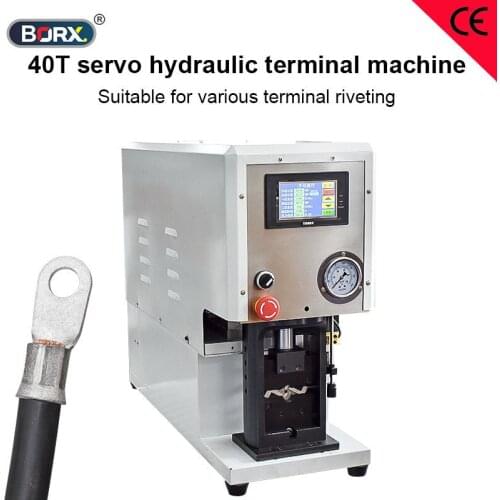 Copper Aluminum terminals riveting machine Servo hydraulic press machine hexogan connector 120mm square wire crimping