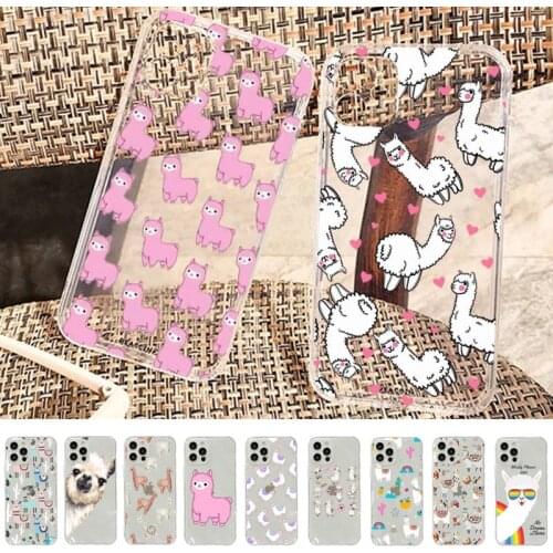 Kawaii Cute Llama Alpaca Animals Cartoon Colorful Phone Case for iPhone 11 12 pro XS MAX 8 7 6 6S Plus X 5S SE 2020 XR case