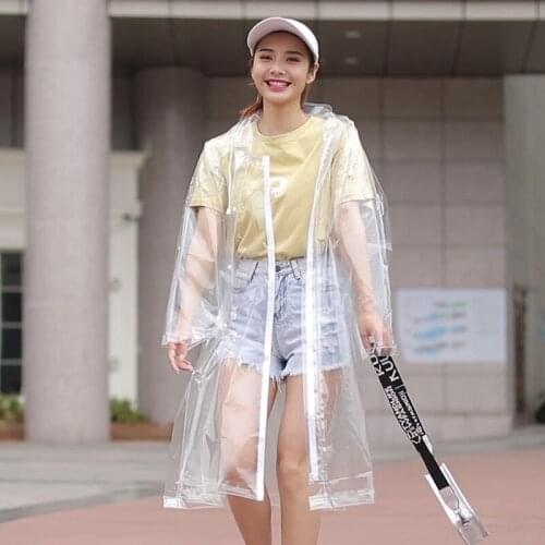 Fashion Transparent Raincoat Adult Hiking Outdoors Fishing Raincoat Plastic Environmental Protection Raincoat Cycling