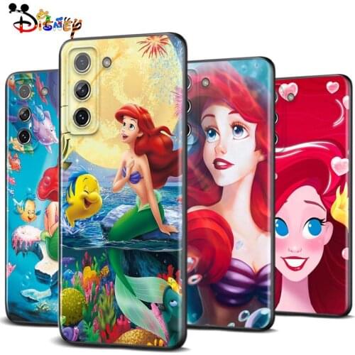Mermaid Disney Princess for Samsung S20 FE Ultra Plus A91 A81 A71 A51 A41 A31 A21S A72 A52 A42 A02S Soft Black Phone Case