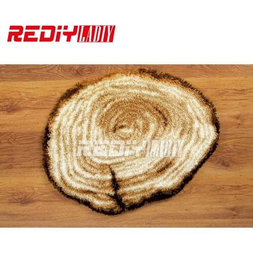 Latch Hook Rug Kits Wooden Surface 3D DIY Needlework Unfinished Crocheting Rug Yarn Cushion Mat Home Decor Embroidery Carpet Rug