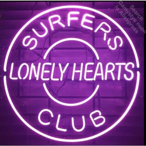 Surpers Lonely Hearts Club Neon Sign Brand REAL GLASS Tube BEER BAR PUB Lamp Club Shop Light Sign Display Custom LOGO Design