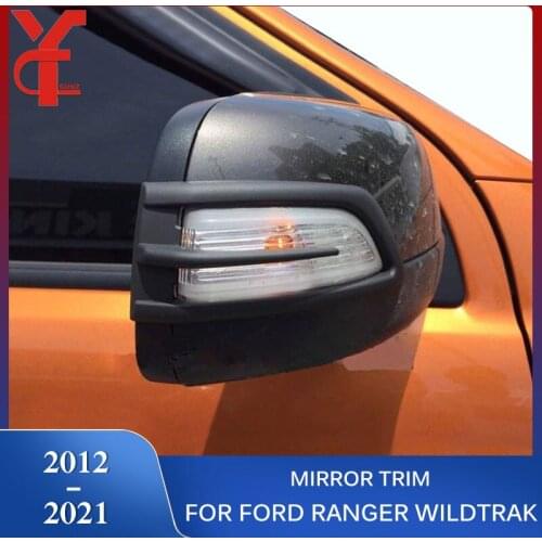 ABS Black Side Mirror Rim For Ford Ranger 2012 2013 2014 2015 2016 2017 2018 2019 2020 2021 Wildtrak Everest Endeavour