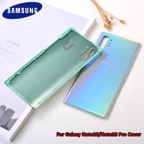 Original Samsung Note10 Pro N970 Note 10 plus Battery Housing Cover 3D Glass Rear Door Back Protection Phone Case With Sticker