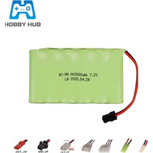 7.2V 3000mah 2800mah Rechargeable NI-MH AA battery for Remote control electric toy boat car truck 7.2V 3000mah nimh battery