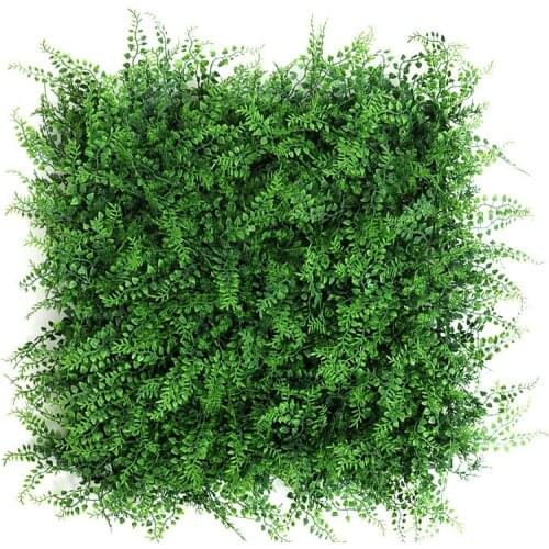 Plastic Artificial Plant Panel Greenery Fake Plant Wall Jungle Decoration Green Artificial Grass Wall Hanging Plant Office Decor