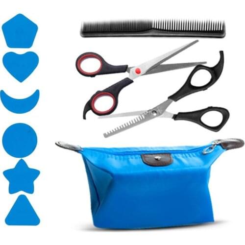 Hair Clipper Gift Bag Barber Mold Straight Snips Thinning Scissors Dense Tooth Comb Buggy Bag 12-Piece Set