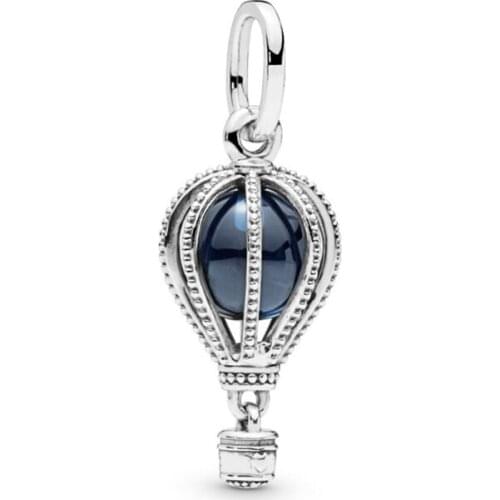 Ajax 925 Sterling Silver Hot Air Balloon Fashion Charms Pendants Jewelry Making Fit Female Necklace Trendy Snake Chain Bracelet