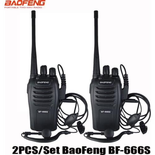 2Pcs/set baofeng BF-666S Walkie Talkie Portable Radio BF666s 5W 16CH UHF 400-470MHz BF 666S Comunicador Transmitter Transceiver
