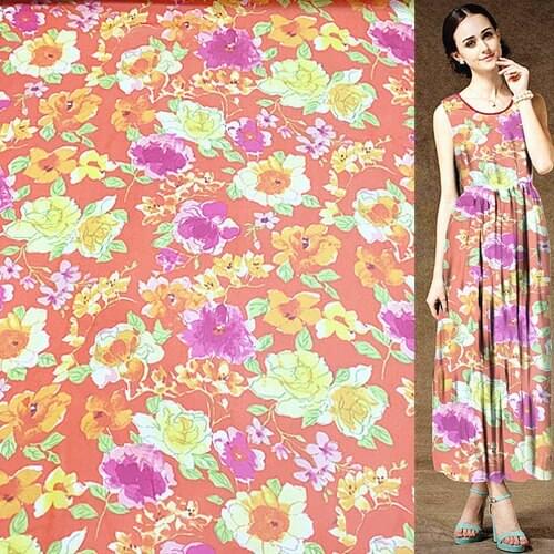 Bright floral design pure silk georgette gauze silk fabric transparent,SCG398