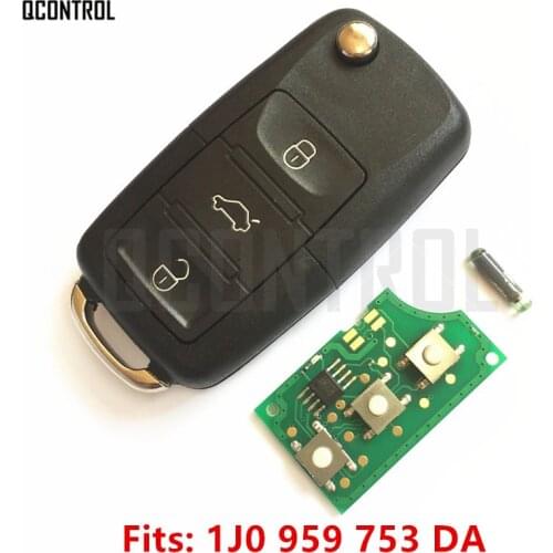 QCONTROL Car Remote Key DIY for SKODA Octavia/Superb/Yeti with Chip 1J0959753DA/5FA009259-10 2008 2009 2010 2011 2012 2013 2014