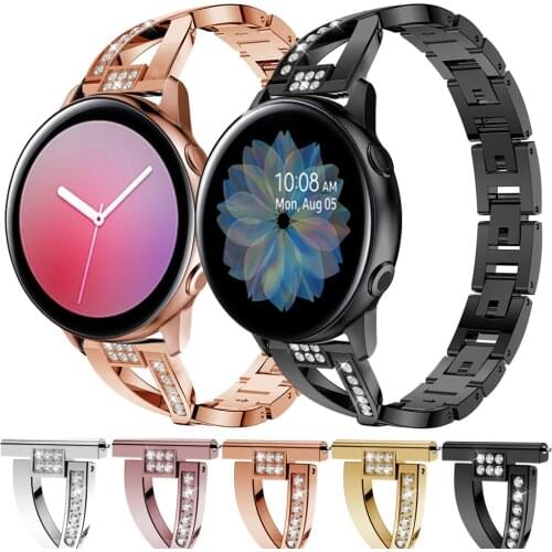 For Samsung galaxy watch Active 2 40mm 44mm Stainless Steel Strap band Replacement 20mm Watchband Metal Aolly Bracelet Active2