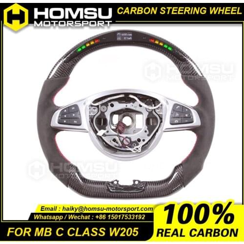 LED Carbon Fiber Steering Wheel Compatible with mercedes benz c Class W205 2015-2018 Models