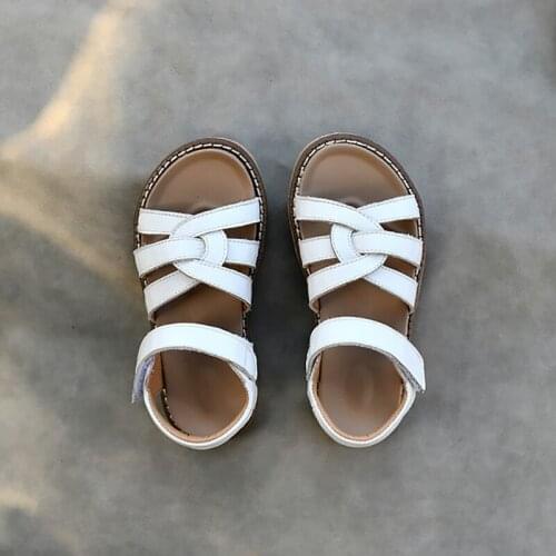 Dolakids Girl Sandal Soft Cowhide Leather Shoes Princess Shoes 2021 Summer Baby Casual Beach Shoes Little Girl Soft Soles