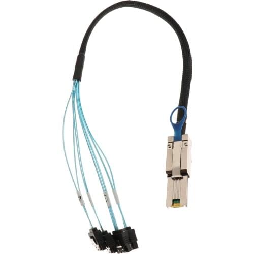 -sas 26p Sff-8088 to 4x Sata 7pin 6gb / S 30agw Adapter Cable Y Latch