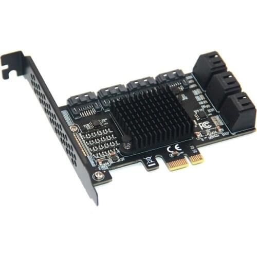 SATA PCIE 1X Adapter 6/10 Ports PCIE X4 X8 X16 to SATA 3.0 6Gbps Interface Rate Riser Expansion Card for Desktop PC Computer