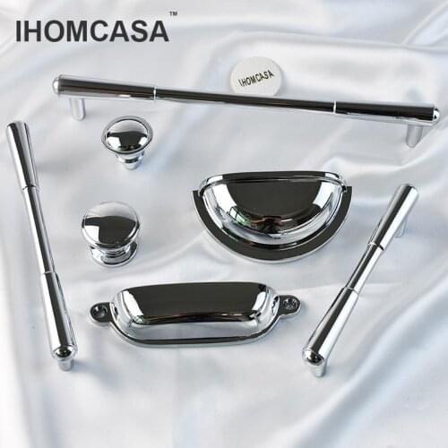 IHOMCASA Silver Furniture Handles For Cupboard Closet Wardrobe Dresser Drawer Door Knob Shoe Cabinet Pulls Kitchen Accessory