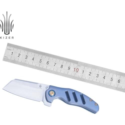 Kizer folding blade knife C01C Mini KI3488A2 tactical knife titanium mini sheepdog knife high quality hunting knife for camping