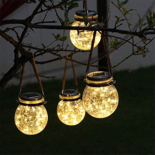 Solar Powered LED Fairy Mason Jar Lantern lights for Patio Outdoor Party Wedding Garden Courtyard Decorative Led Lamps