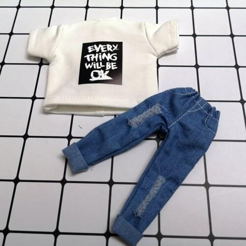 Cool Doll’s Blyth Clothes Printing T-shirt/Jeans Blyth Pant for Blyth,OB24,Pullip,azone Clothing for 1/6 Doll Accessories