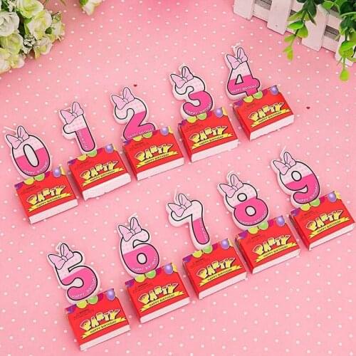 Number Birthday Candles 1 2 3 4 5 6 7 8 9 0 Mickey Minnie Mouse for Kids Happy Birthday Wedding Butterfly Event Party Supplies