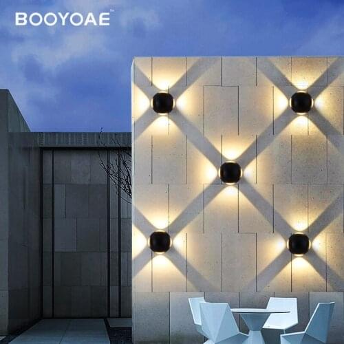 LED Outdoor Wall Light Exterior Black Garden Front Porch Shape IP65 Modern 110V 220V House Number Light Waterproof Wall Lighting