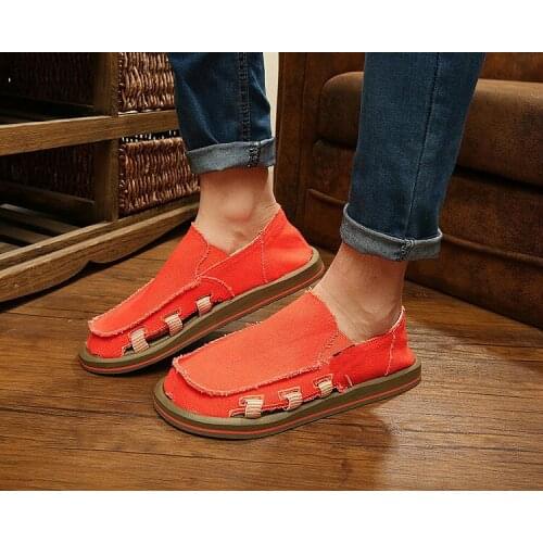 Spring and Summer Low Top Canvas Wide Feet Lazy People Wear Breathable Casual Shoes