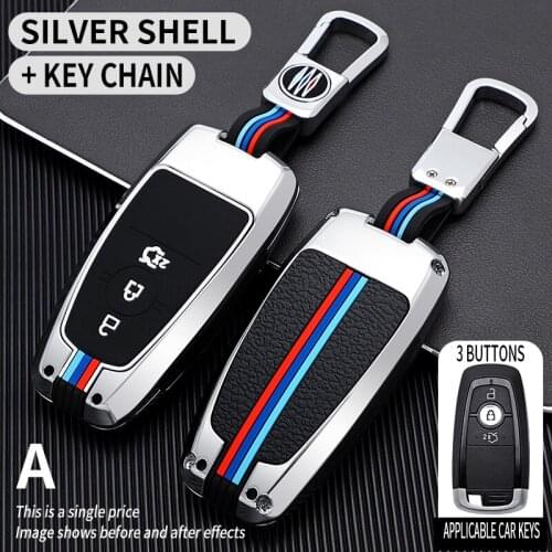 Car Styling Zinc alloy Car Key Case Covers For Ford Fusion Mustang Explorer F150 Edge Mondeo Mk5 Focus Mk4 2019 2020 2021