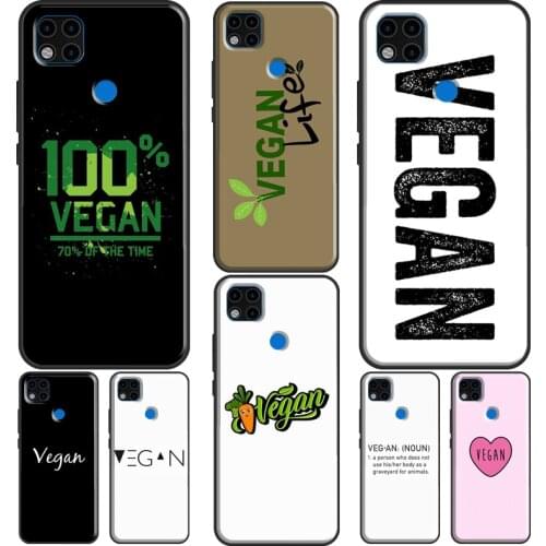 VEGAN VEGGIE Case For Xiaomi Redmi Note 10 Pro Note 7 8 9 Pro 8T 9S Back Cover For Redmi 9C 9A 9T 7A 8A
