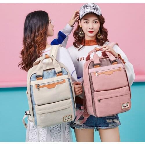 2019 New Waterproof Nylon Backpack Girls For School Students Multifunction Travel Shoulder Backbags laptop Backpack Mochila
