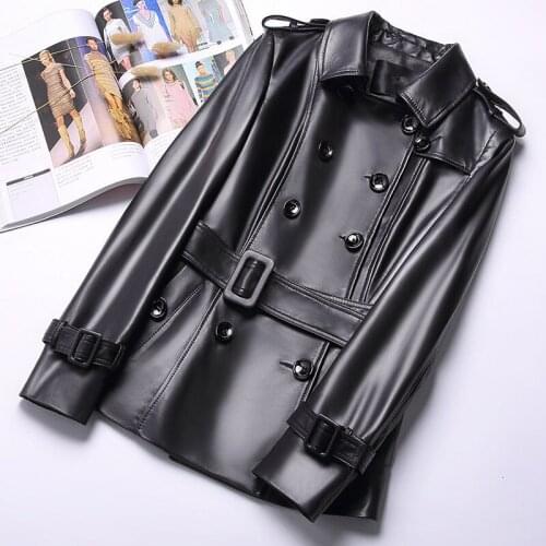 YOLANFAIRY Genuine Leather Jacket Women Real Sheepskin Leather Bomber Jackets Spring Autumn Top Quality Coat CF17-1839 MF582