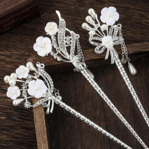 Ancient Style Female Tassels Hair Sticks Hairpin Side Clip Hair Chopsticks Costume Performance Headwear Photo Props Accessories