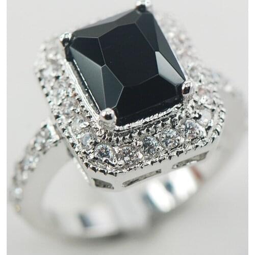 Black Onyx Fashion Women 925 Sterling Silver Ring F863 Size 6 7 8 9 10