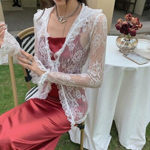 2021 New Fashion Slim Solid Color Women Lace Coat, Long Sleeve Buttoned Lapel Collar Waist Belt Coat for Summer Fall