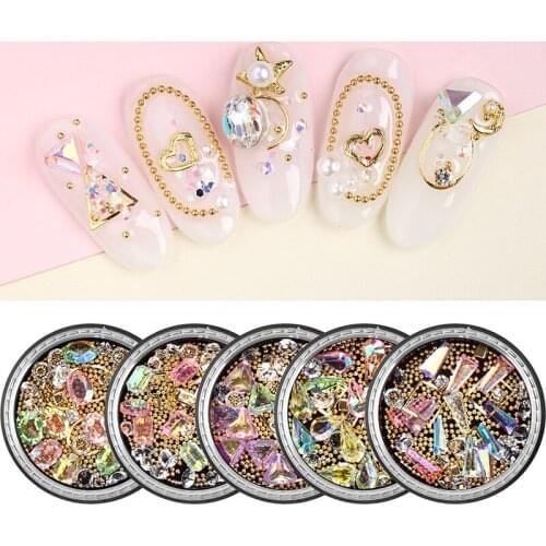 1 Box Triangle Mixed Diamond Set Rhinestone Mix Design Filling UV Resin Epoxy Mold Makeing Jewelry Filling For DIY Jewelry