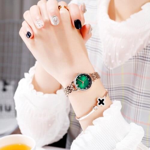 1PCS New Fashion Luxury Rhinestone Watches Women Stainless Steel Quartz Bracelet Watch Ladies Dress Watches Gold Clock