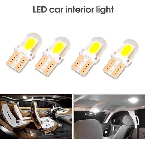 10Pcs 4 Chips Cob Light Led W5W T10 194 168 W5W 4Smd Wedge Clearance Lamp Canbus Silica Gel Car License Light for Parking Bulb