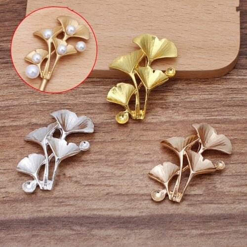 10 PCS 42*31.5mm Vintage Metal Alloy Leaf Connectors DIY Hair Accessories For Jewelry Making