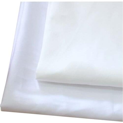 100% Cotton Satin 60S 173*113 High Density Bleached White Full process Soft Smooth Fabric for Clothes Dress Shirt Blouse Lining