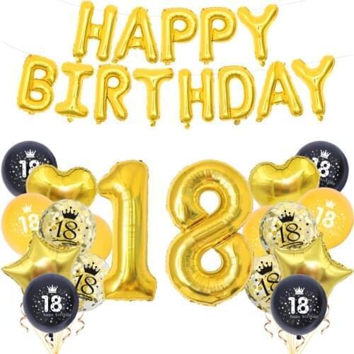 18/21/30/40 Years Old Birthday Party Balloons Sets 32inch Number Helium Foil Balloons Adult Happy Birthday Party Decoration