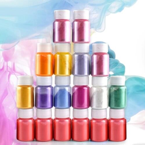 2PCS Pigments Brilliant Mica Powder Kit Epoxy Resin Colorant Makeup Bath Bomb Soap Candle Making Powder Pigment Kit Dropship