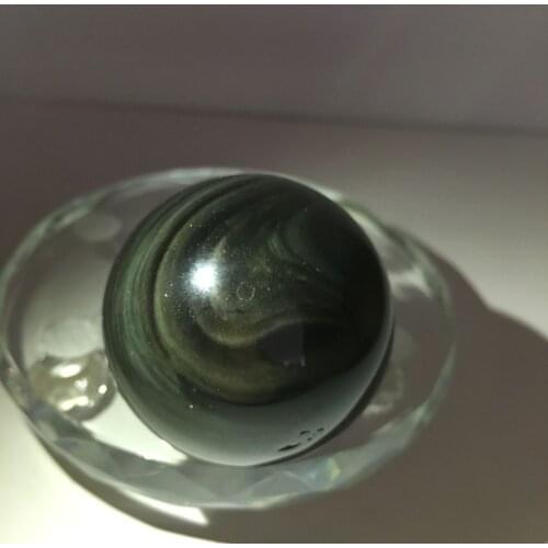45mm Natural Grey obsidian Crystal Ball Massage Ball Magic Ball Feng Shui