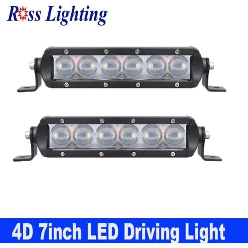 4D Slim led bar 7'' 60w Dual Row LED Light Bar For 4X4 ATV Off Road 7inch Spot Car Work Lights Driving Lamp