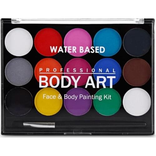 5 Sets 15 Colors/Set Face & Body Painting Art For Christmas Halloween Party Water Based Painting Palette Pigment