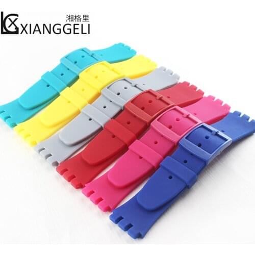 Watch Accessories Silicone Strap Pin buckle 20mm for Swatch SUSB401 SUSB402 SUSW402 SUSN400 SUSL400 Mens Womens Watch Band