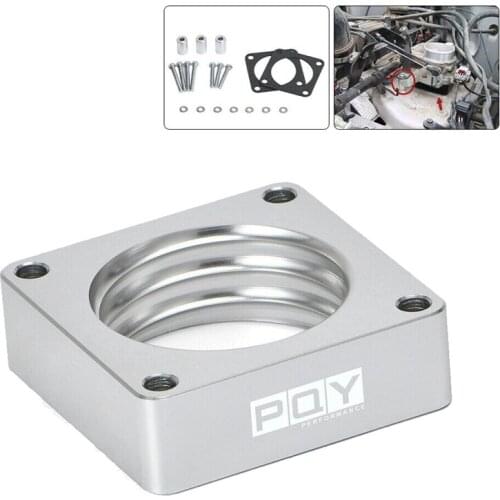 AU05 -Silver Throttle Body Spacer Gaskets Adaptor for Jeep Wrangler TJ YJ LJ Cherokee XJ 2.5L 4.0L Engine