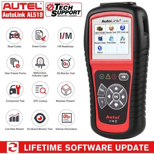Autel AutoLink AL519 OBD2 Scanner One-Click Automotive Diagnostic Tool Car DTC Reader Scan OBD II Car Scanner OBDII Code Reader