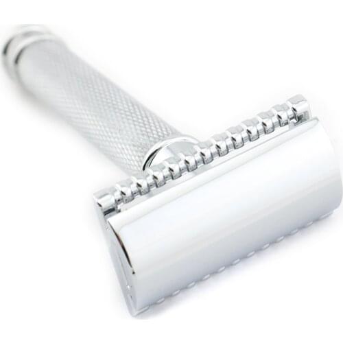 Double Edge Safety Razor Shaving Razor Silver Manual Razor Classic Style Anti Slip handle H1 Wholesale 10PCS/LOT Lyrebird NEW