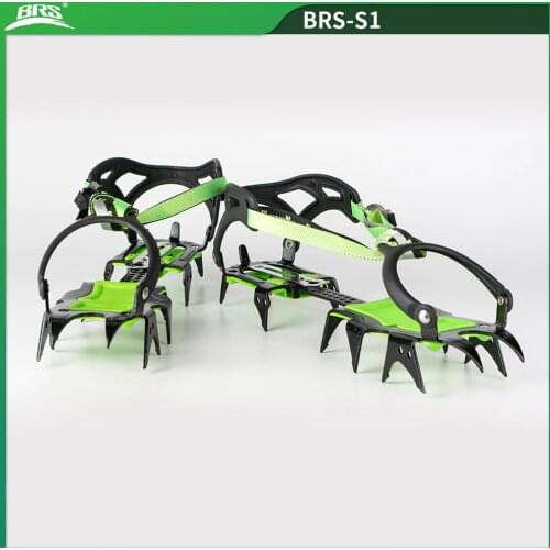 BRS-S1A Manganese steel Anti Skid Long Teeth Ice claw Climbing Snow Claw for Walking Hiking High Altitude Expedition Ice Fishing