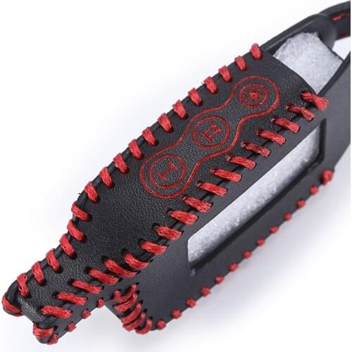 Starline A9 A6 LCD Remote Controller Keychain Genuine Leather Cover For Two Way Car Alarm StarLine A6 A9 A8 Key Case Holder